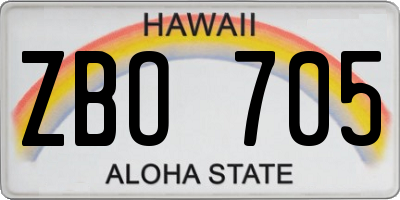 HI license plate ZBO705