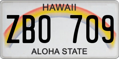 HI license plate ZBO709