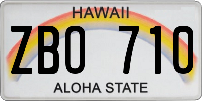 HI license plate ZBO710