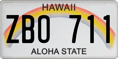HI license plate ZBO711