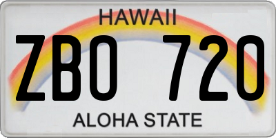 HI license plate ZBO720