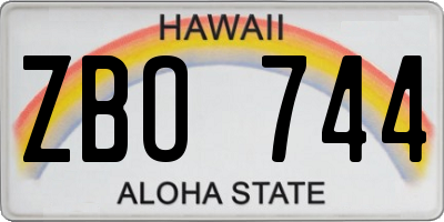 HI license plate ZBO744