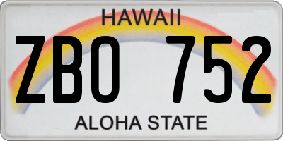 HI license plate ZBO752
