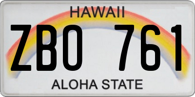 HI license plate ZBO761