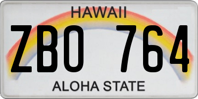 HI license plate ZBO764