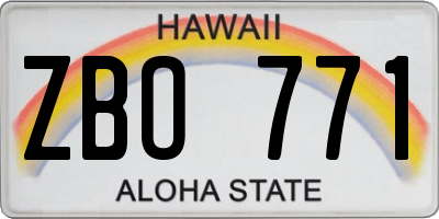 HI license plate ZBO771