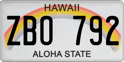 HI license plate ZBO792