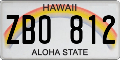 HI license plate ZBO812