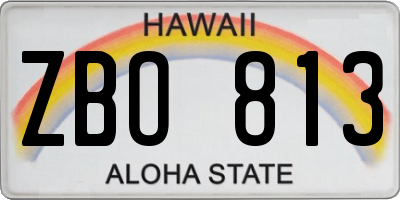 HI license plate ZBO813