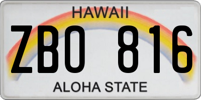 HI license plate ZBO816