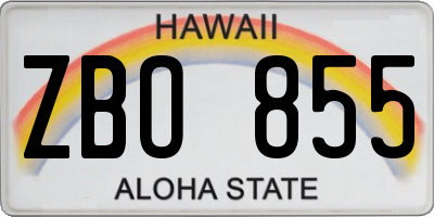 HI license plate ZBO855