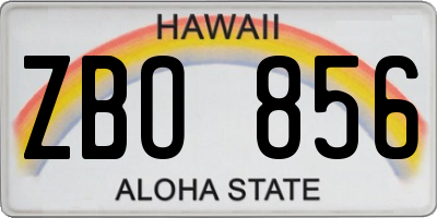 HI license plate ZBO856