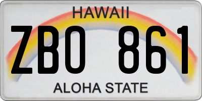 HI license plate ZBO861
