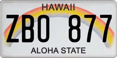 HI license plate ZBO877