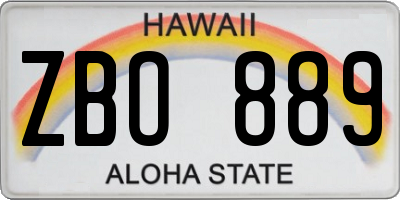 HI license plate ZBO889