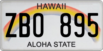 HI license plate ZBO895