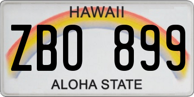 HI license plate ZBO899