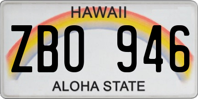 HI license plate ZBO946