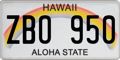 HI license plate ZBO950
