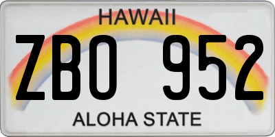 HI license plate ZBO952
