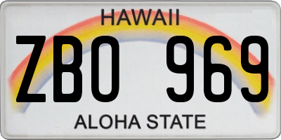 HI license plate ZBO969