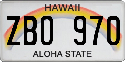 HI license plate ZBO970