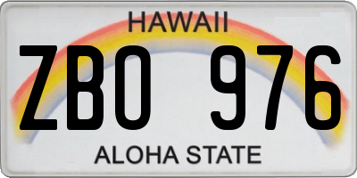 HI license plate ZBO976