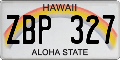HI license plate ZBP327