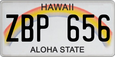 HI license plate ZBP656