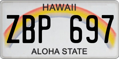 HI license plate ZBP697