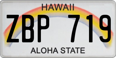 HI license plate ZBP719
