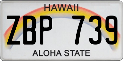 HI license plate ZBP739