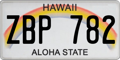 HI license plate ZBP782
