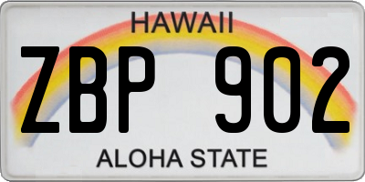 HI license plate ZBP902