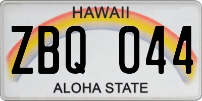 HI license plate ZBQ044