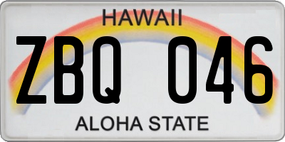 HI license plate ZBQ046