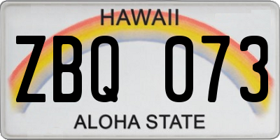 HI license plate ZBQ073