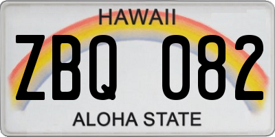 HI license plate ZBQ082