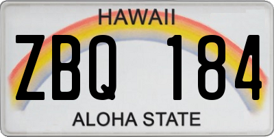 HI license plate ZBQ184