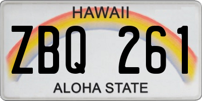 HI license plate ZBQ261