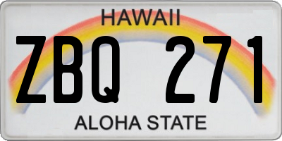 HI license plate ZBQ271
