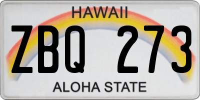 HI license plate ZBQ273