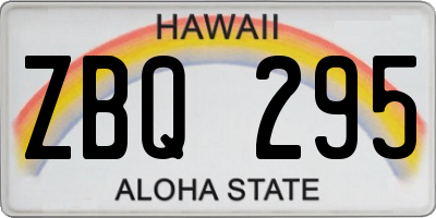 HI license plate ZBQ295