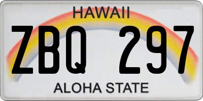 HI license plate ZBQ297