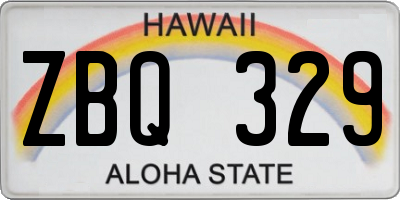 HI license plate ZBQ329