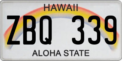 HI license plate ZBQ339