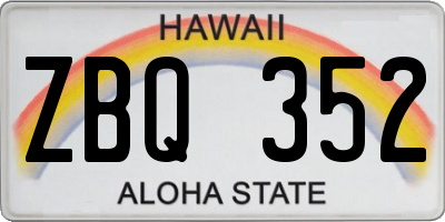 HI license plate ZBQ352