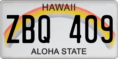 HI license plate ZBQ409