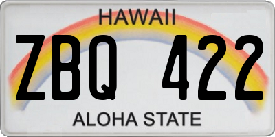 HI license plate ZBQ422