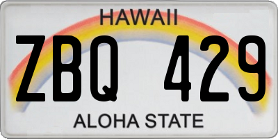 HI license plate ZBQ429